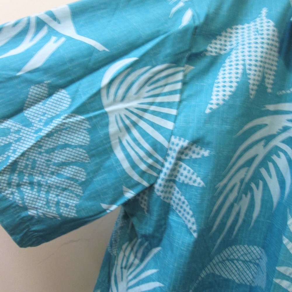 PALMWAVE HAWAIIAN SHIRT/ SIZE 2 XL /COTTON/TEAL - Picture 4 of 6